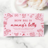 Hand Drawn Valentine How Big is Mommy's Belly Game Informatiekaartje