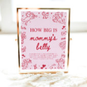 Hand Drawn Valentine How Big Is Mommy's Belly  Poster