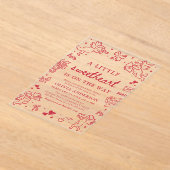 Hand Drawn Valentine Little Sweetheart Baby Shower Acryl Uitnodigingen (Laagn)