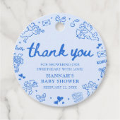 Hand Drawn Valentine Little Sweetheart Baby Shower Bedankjes Labels (Voorkant)