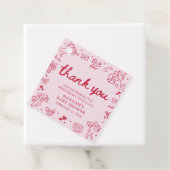 Hand Drawn Valentine Little Sweetheart Baby Shower Bedankjes Labels (In situ)