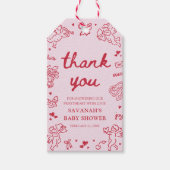 Hand Drawn Valentine Little Sweetheart Baby Shower Cadeaulabel (Voorkant)