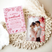 Hand Drawn Valentine Little Sweetheart Baby Shower Kaart