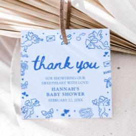 Hand Drawn Valentine Little Sweetheat Baby Shower Bedankjes Labels