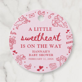 Hand Drawn Valentine Little Sweetheat Baby Shower Bedankjes Labels