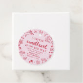 Hand Drawn Valentine Little Sweetheat Baby Shower Bedankjes Labels (In situ)