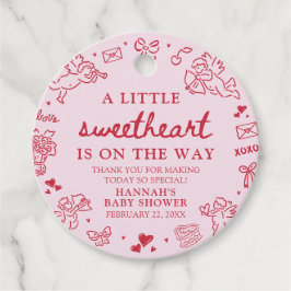 Hand Drawn Valentine Little Sweetheat Baby Shower Bedankjes Labels