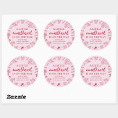 Hand Drawn Valentine Little Sweetheat Baby Shower Ronde Sticker (Vel)