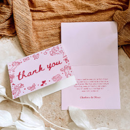 Hand Drawn Valentine Sweetheart Thank you card Bedankkaart