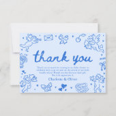 Hand Drawn Valentine Sweetheart Thank you card Bedankkaart (Voorkant)