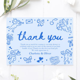 Hand Drawn Valentine Sweetheart Thank you card Kaart