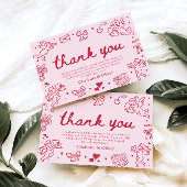 Hand Drawn Valentine Sweetheart Thank you card Kaart