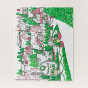 Hand Drawn Village Holiday Puzzle Legpuzzel