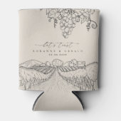 Hand Drawn Vineyard Winery Tuscany Wedding Favor Blikjeskoeler (Voorkant)