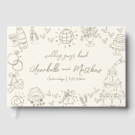 Hand Drawn Vintage Whimsical Wedding Gastenboek