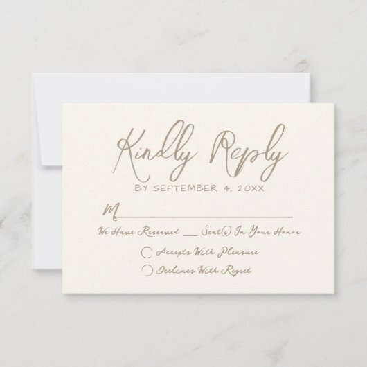  Hand Drawn Vintage Whimsical Wedding RSVP Kaartje (Voorkant)