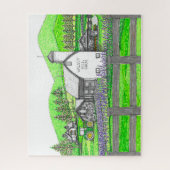 Hand Drawn Walnut Hill Boerderij en Barn Puzzle Legpuzzel (Verticaal)