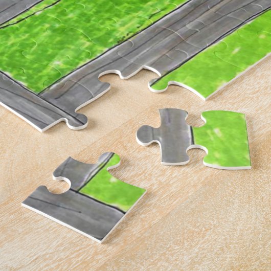 Hand Drawn Walnut Hill Boerderij en Barn Puzzle Legpuzzel (Zijkant)