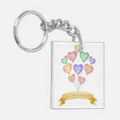 Hand Drawn Watercolor World Autism Awareness Day Sleutelhanger (Voorkant Links)