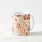 Hand drawn watercolour seamless pattern of gingerb koffiemok (Voorkant rechts)