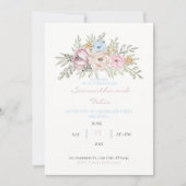 Hand Drawn Waterverf Floral Wedding Uitnodiging (Voorkant)