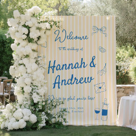 Hand Drawn Wedding Backdrop Tapestry Wandkleed
