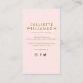 Hand Drawn Wedding Cake Blush & Gold Visitekaartje (Achterkant)