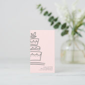 Hand Drawn Wedding Cake Blush & Grey Visitekaartje (Staand voorkant)