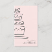 Hand Drawn Wedding Cake Blush & Grey Visitekaartje (Voorkant)