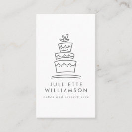 Hand Drawn Wedding Cake Waterverf Visitekaartje