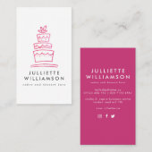 Hand Drawn Wedding Cake Waterverf Visitekaartje (Voorkant / Achterkant)