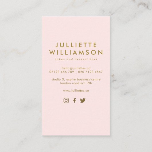 Hand Drawn Wedding Cake Waterverf Visitekaartje (Achterkant)