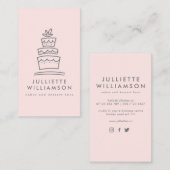 Hand Drawn Wedding Cake Waterverf Visitekaartje (Voorkant / Achterkant)