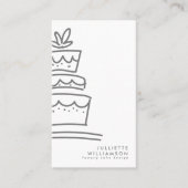 Hand Drawn Wedding Cake White & Grey Visitekaartje (Voorkant)