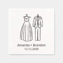 Hand Drawn Wedding Dress Tux Servet