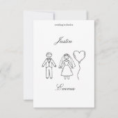 Hand Drawn Wedding Invitation Kaart (Voorkant)