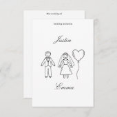 Hand Drawn Wedding Invitation Kaart (Voorkant / Achterkant)