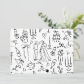 hand drawn wedding marriage bridal toile bedankkaart (Staand voorkant)