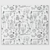 hand drawn wedding marriage bridal toile cadeaupapier (Vlak)