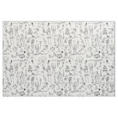 hand drawn wedding marriage bridal toile stof (Fat Quarter)