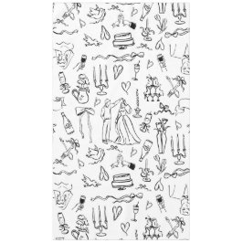 hand drawn wedding marriage bridal toile tafelkleed