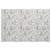 hand drawn wedding marriage champagne fountain stof (Fat Quarter)