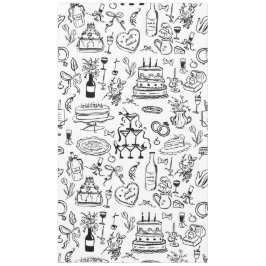 hand drawn wedding marriage champagne fountain tafelkleed