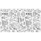 hand drawn wedding marriage champagne fountain tafelkleed (Voorkant (Horizontaal))