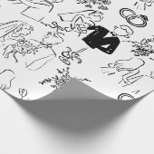 hand drawn wedding marriage engagement proposal cadeaupapier (Hoek)