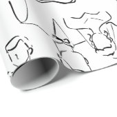 hand drawn wedding marriage engagement proposal cadeaupapier (Rol Hoek)