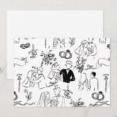 hand drawn wedding marriage engagement proposal kaart (Voorkant / Achterkant)