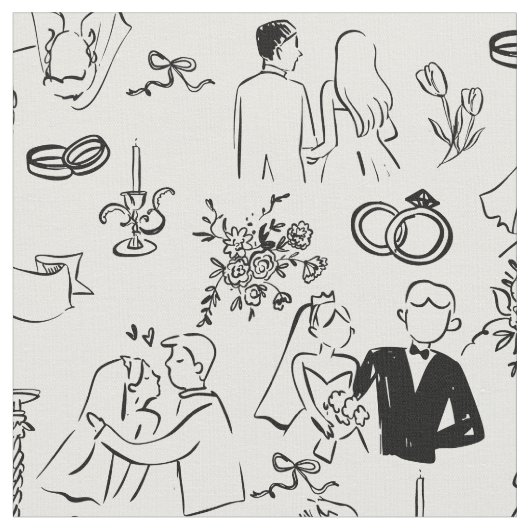 hand drawn wedding marriage engagement proposal stof (Close Up)