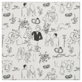 hand drawn wedding marriage engagement proposal stof (Swatch)