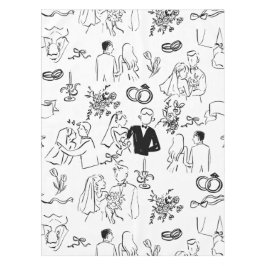 hand drawn wedding marriage engagement proposal tafelkleed